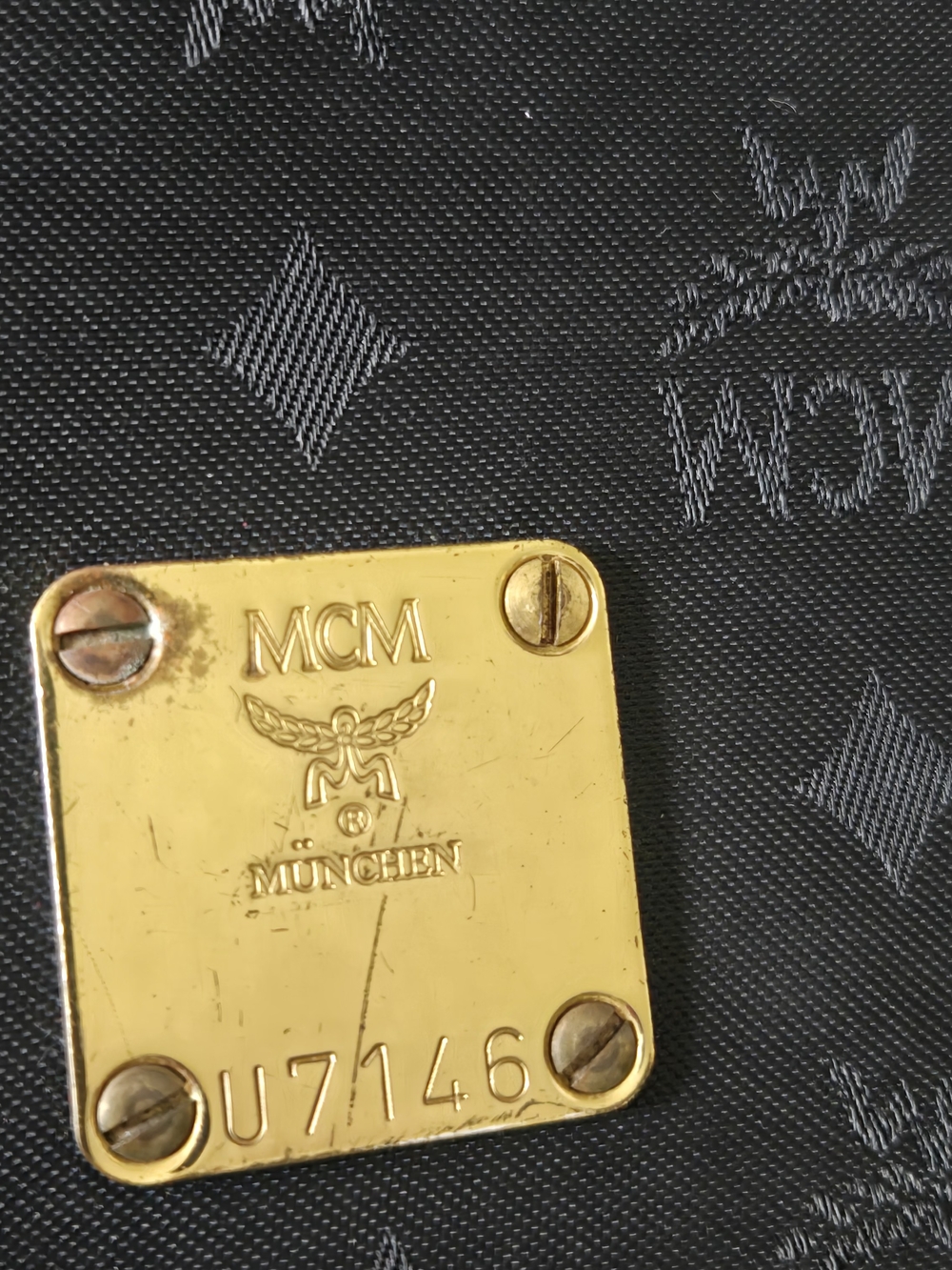 MCM Black Logo-Print Shoulder Bag with Gold Hardware - Picture 7 of 16